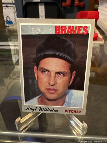 Hoyt Wilhelm Braves Baseball Card Topps 1964-1969 Era (1 of 3)