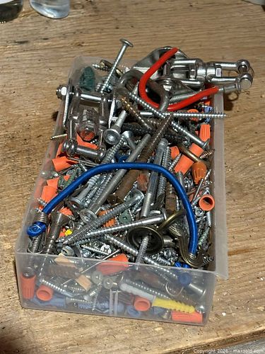 Mixed Hardware Assortment in Plastic Storage Box (1 of 4)
