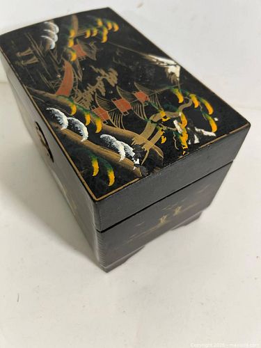 Vintage Japanese Black Lacquer Musical Jewelry Boex (1 of 3)