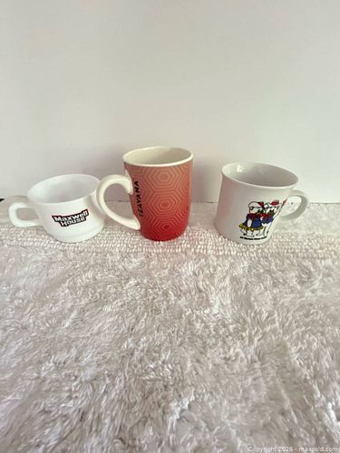 Lot of 3 Ceramic Mugs: Starbucks, Maxwell House, 1988 Calgary Olympics (1 of 6)
