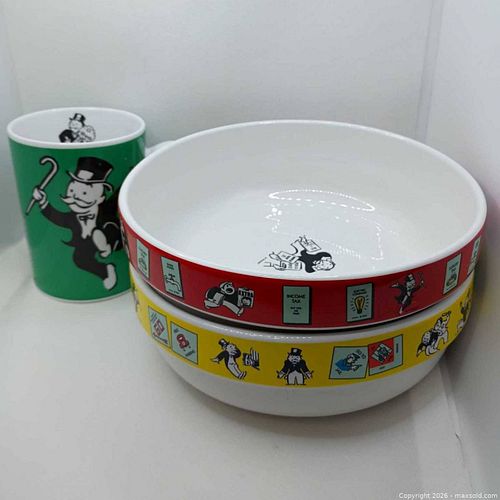 Monopoly Mr. Monopoly Ceramic Mugs & Bowl – Set of 3 – Board Game Collectibles (1 of 4)