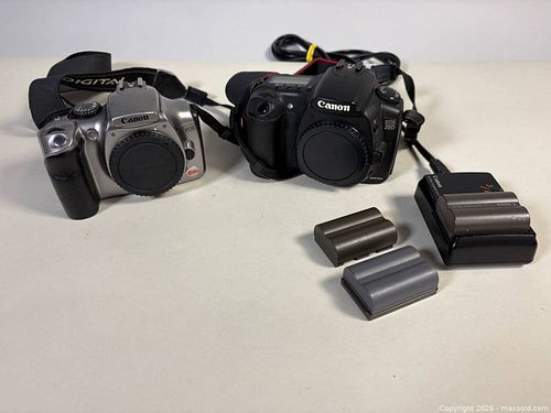 (2) CANON Digital Cameras, (4) Battery Packs (1 of 19)