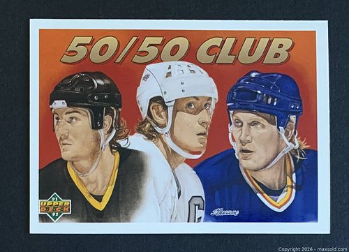 Wayne Gretzky/ Lemieux/ Hull 1991-92 UD 50/50 Club Card #45  (1 of 2)