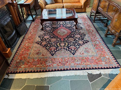 Hand-Knotted Persian Tabriz 100% Wool Area Rug (1 of 8)