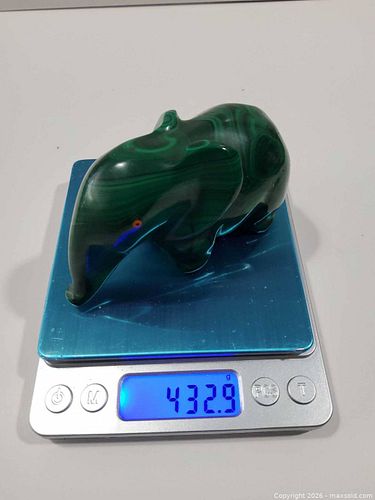 Carved Malachite Elephant (1 of 3)