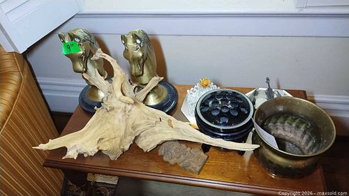Decor: Brass Planter, Bookends, Crystal Pineapple, Mini Musical Instrument Figures B (1 of 18)