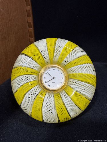 Armando Poggi Murano Glass Paperweight Decorative Clock, ~4in (1 of 7)