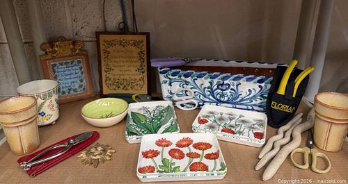 Garden Decor Set: Ceramic Trays, Small Planters & Hand Tools (1 of 13)