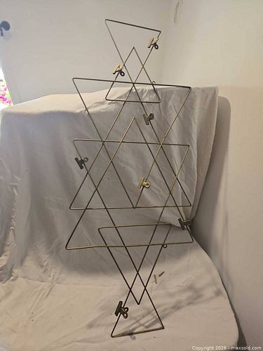 Large Brass-Tone Metal Wall Photo Display with Clips (1 of 3)