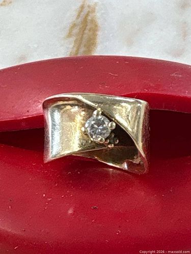 10K Yellow Gold Diamond Solitaire Ring (1 of 3)
