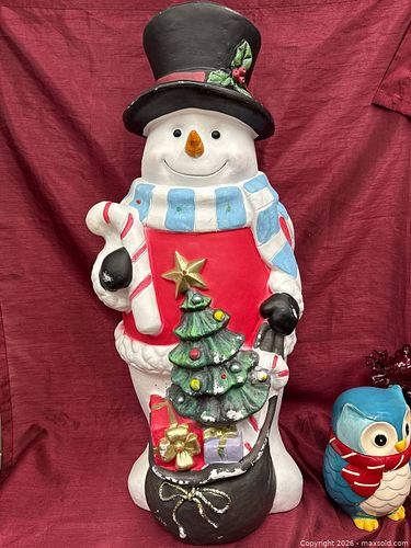 Large weighted snowman blow mould  (1 of 3)