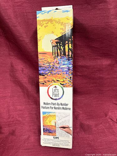 Plaid Paint by Numbers Kit Seascape Pier Sunset (1 of 3)