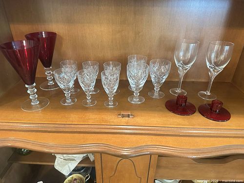 Wine and Sherry Crystal Glasses.   A (1 of 8)