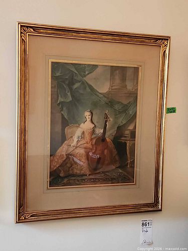 Framed Female Portrait with Musical Instrument Print B (1 of 5)