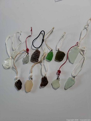 Vintage Beach Glass Sea Glass Handmade Ornaments Lot (1 of 6)