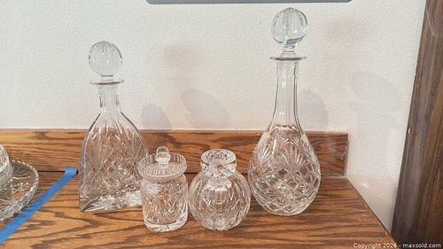Crystal Cut Decanters with Lidded Jars - 4-Piece Set (1 of 6)