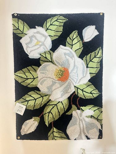 Floral Hooked Yarn Wall Hanging with Grommets, Medium (1 of 5)