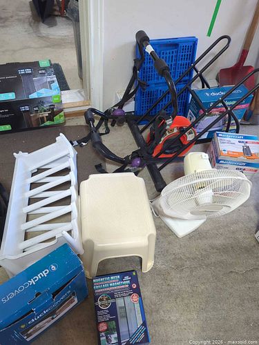 Home & Garden Lot: NOMA Solar Lights, Fan, Dolly, Accessories (1 of 17)