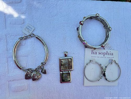 Lia Sophia Silver-Tone Jewelry Lot: Bracelets, Pendant & Earrings (1 of 15)