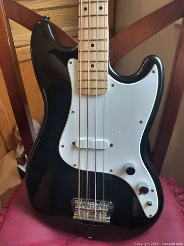 Squier Bronco Bass by Fender Black 4-String Maple Neck & Fretboard (1 of 13)