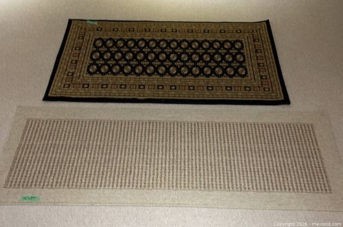 Pair of Area Rugs/Runners, 72"x24" & 60"x32", Synthetic, Beige/Black/Ivory  -R (1 of 6)