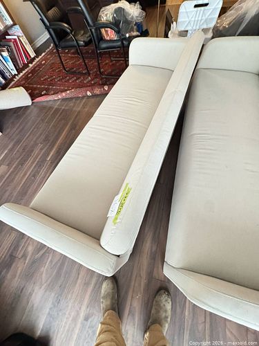 Beige Woven Fabric Sofa Set, Two Pieces, 77 x 28 x 30 in (1 of 10)