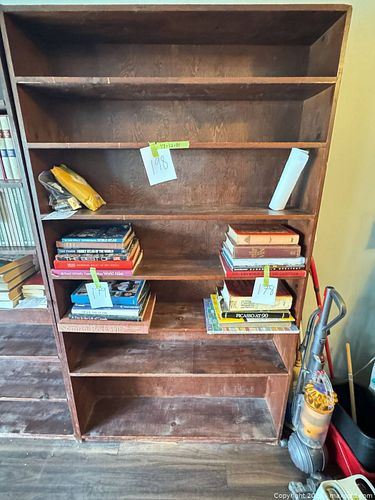 Dark Brown Veneer Bookcase / Bookshelf, 48 x 12 x 84 in (1 of 7)