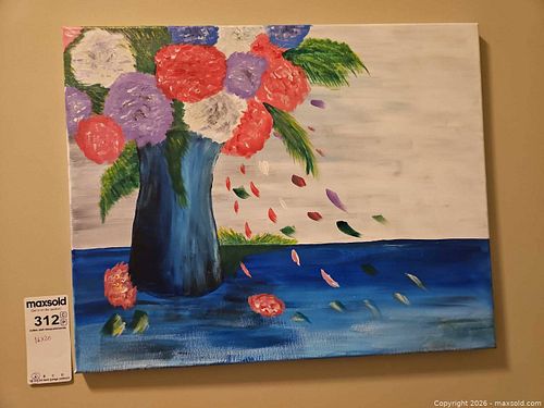 16 x 20 in Acrylic Floral Painting on Stretched Canvas (1 of 8)