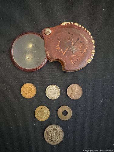 Vintage Coins and Magnifying Glass  (1 of 14)