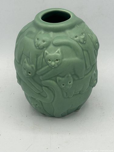 Gary Steinborn for Venice Clay “16 Cats” Ceramic Vase (1 of 6)
