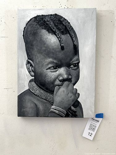 Monochrome Portrait of a Child, Oil on Canvas (1 of 14)