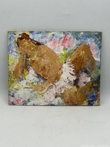 Vintage Expressionist Reclining Nude Painting (1 of 8)