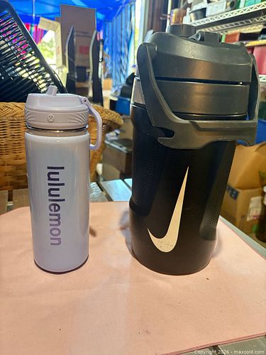 Lululemon & Nike Water/Shaker Bottles - 2 units - Stainless Steel/Plastic - (CC) (1 of 6)