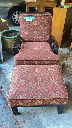 Stylus "Luca" Accent Chair & Ottoman in Almeidahill Crimson (1 of 18)