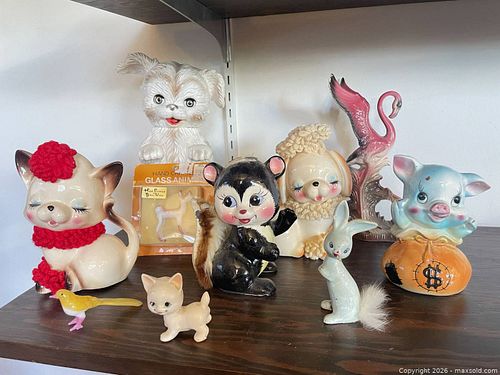 Vintage Mid-Century Japanese Piggy Banks (& Animal Figurines) (1 of 37)