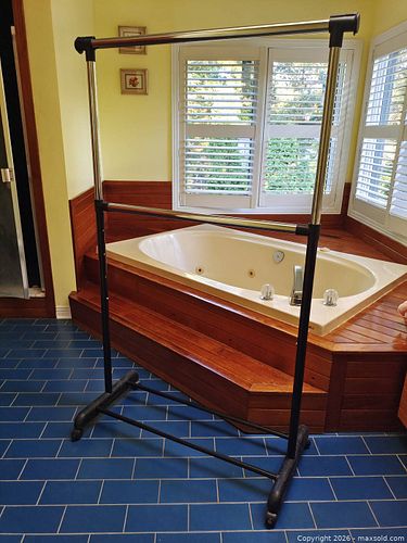 Adjustable Rolling Garment Rack with Chrome Rails (1 of 3)