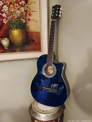Jinyin Blue Cutaway Acoustic Guitar – 6 String (1 of 7)