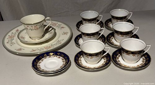 Royal Grafton Arundel Teacups & Saucers with Assorted Plates (1 of 8)