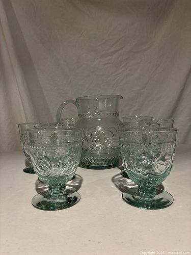 Villeroy & Boch Green Glass Pitcher & Glasses  (1 of 7)
