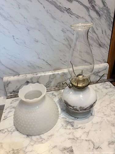 Milk Glass Oil Lamp (1 of 4)