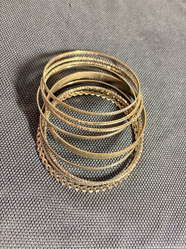 Silver tone bangles (9) (1 of 5)
