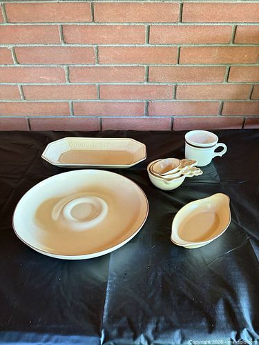 McCoy Beige Ceramic Chip 'n Dip Serveware Set, 7 Pieces (1 of 5)