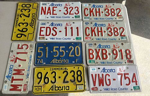 Alberta Collectible License Plates Lot — Metal Passenger & Commercial (1 of 7)