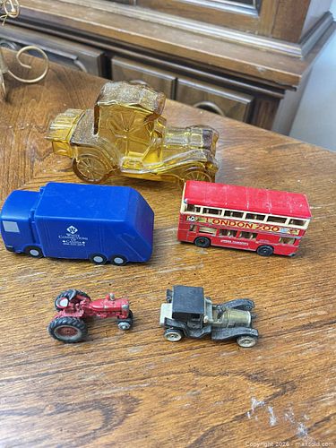 Vintage Avon Packard Roadster Bottle; London Zoo Double Decker Bus  & Mixed Diecast Toys (1 of 17)