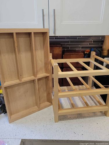 Solid Wood 3-Tier Wine Rack and Drawer Organizer (Countertop) (1 of 2)