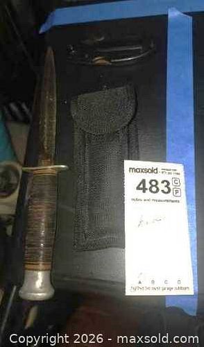 Military/Collectible Knife, Milbro Kampa Knife with Stacked Leather Handle (1 of 13)