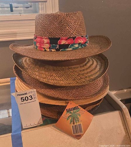 Mixed Straw Hat Lot — Boater, Fedora & Wide Brim (4–6) (1 of 15)