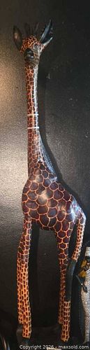 Wooden Giraffe Statue, African Tribal Style, 4ft (1 of 5)