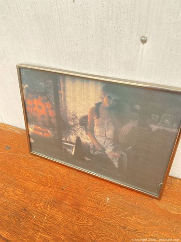 Framed Silver Metal Print — Figurative Female Portrait, ~16x20" (1 of 4)