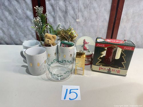 Coca‑Cola Holiday Collectible Lot — Ornaments, Mugs, Cards, Bowl (1 of 9)